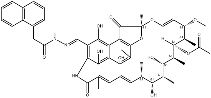 3-[[2-(1-Naphtylacetyl)hydrazono]methyl]rifamycin Struktur