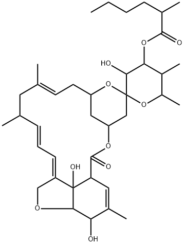 (6R,22R,23S,25R)-5-O-Demethyl-28-deoxy-6,28-epoxy-22-hydroxy-25-methyl-23-[(2-methyl-1-oxohexyl)oxy]milbemycin B 结构式