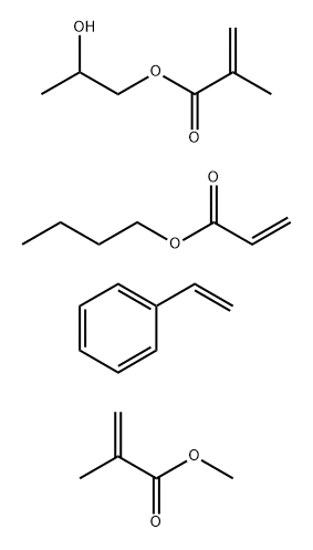 2-Propenoic acid, 2-methyl-, 2-hydroxypropyl ester, polymer with butyl 2-propenoate, ethenylbenzene and methyl 2-methyl-2-propenoate Structure