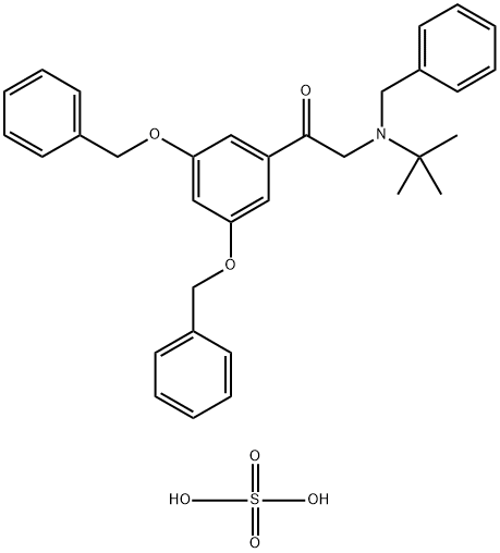 Ethanone, 1-[3,5-bis(phenylmethoxy)phenyl]-2-[(1,1-dimethylethyl)(phenylmethyl)amino]-, sulfate (1:1) Structure