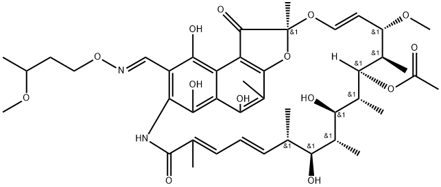 3-(3-メトキシブトキシイミノメチル)リファマイシンSV 化学構造式