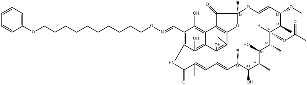 3-[(10-Phenoxydecyl)oxyiminomethyl]rifamycin Structure