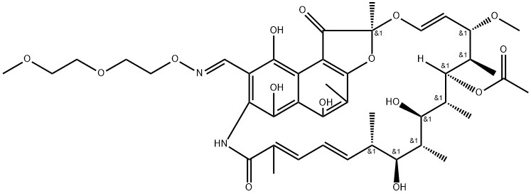 3-[2-(2-Methoxyethoxy)ethoxyiminomethyl]rifamycin SV Struktur