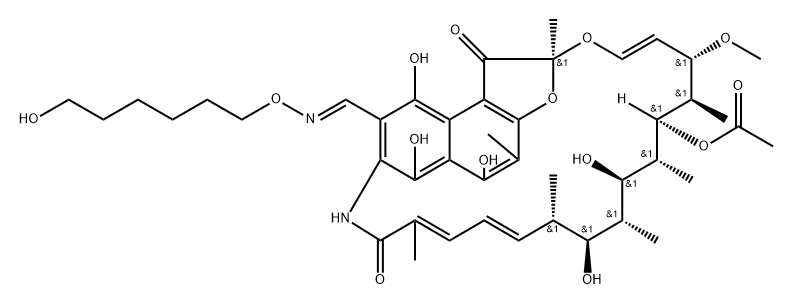 3-[(6-Hydroxyhexyl)oxyiminomethyl]rifamycin SV Struktur