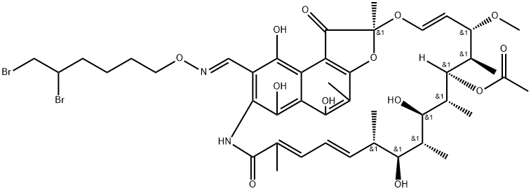 3-[(5,6-Dibromohexyl)oxyiminomethyl]rifamycin 结构式