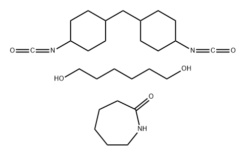 Ε-己内酰胺、1,6-己二醇、双(4-环己基异氰酸)甲烷的聚合物, 52496-55-6, 结构式