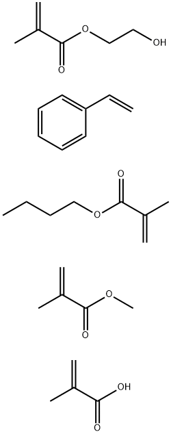 2-甲基-2-丙烯酸与2-甲基-2-丙烯酸丁酯、苯乙烯、2-甲基-2-丙烯酸-2-羟乙酯和2-甲基-2-丙烯酸甲酯的聚合物 结构式