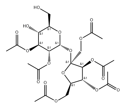 Sucrose 1',2,3,3',4',6'-hexaacetate Struktur
