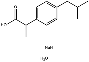 Benzeneacetic acid, α-methyl-4-(2-methylpropyl)-, sodium salt, hydrate (1:1:2), 527688-20-6, 结构式