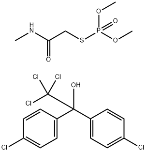 Phosphorothioic acid, O,O-dimethyl S-[2-(methylamino)-2-oxoethyl] ester, mixt. with 4-chloro-α-(4-chlorophenyl)-α-(trichloromethyl)benzenemethanol (9CI) Structure