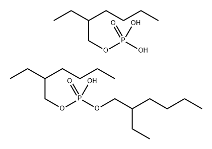 2-エチルヘキシル＝二水素＝ホスファートとビス（2-エチルヘキシル）＝水素＝ホスファートの混合物 化学構造式