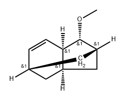 rel-2,3,3aα*,4,5,7aα*-ヘキサヒドロ-1α*-メトキシ-2β*,5β*-メタノ-1H-インデン 化学構造式