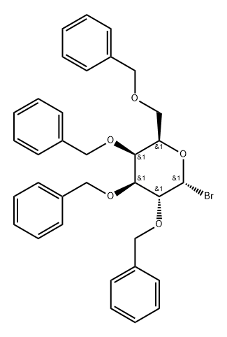 2,3,4,6-tetra-O-benzyl-α-D-galactopyranosyl bromide Struktur