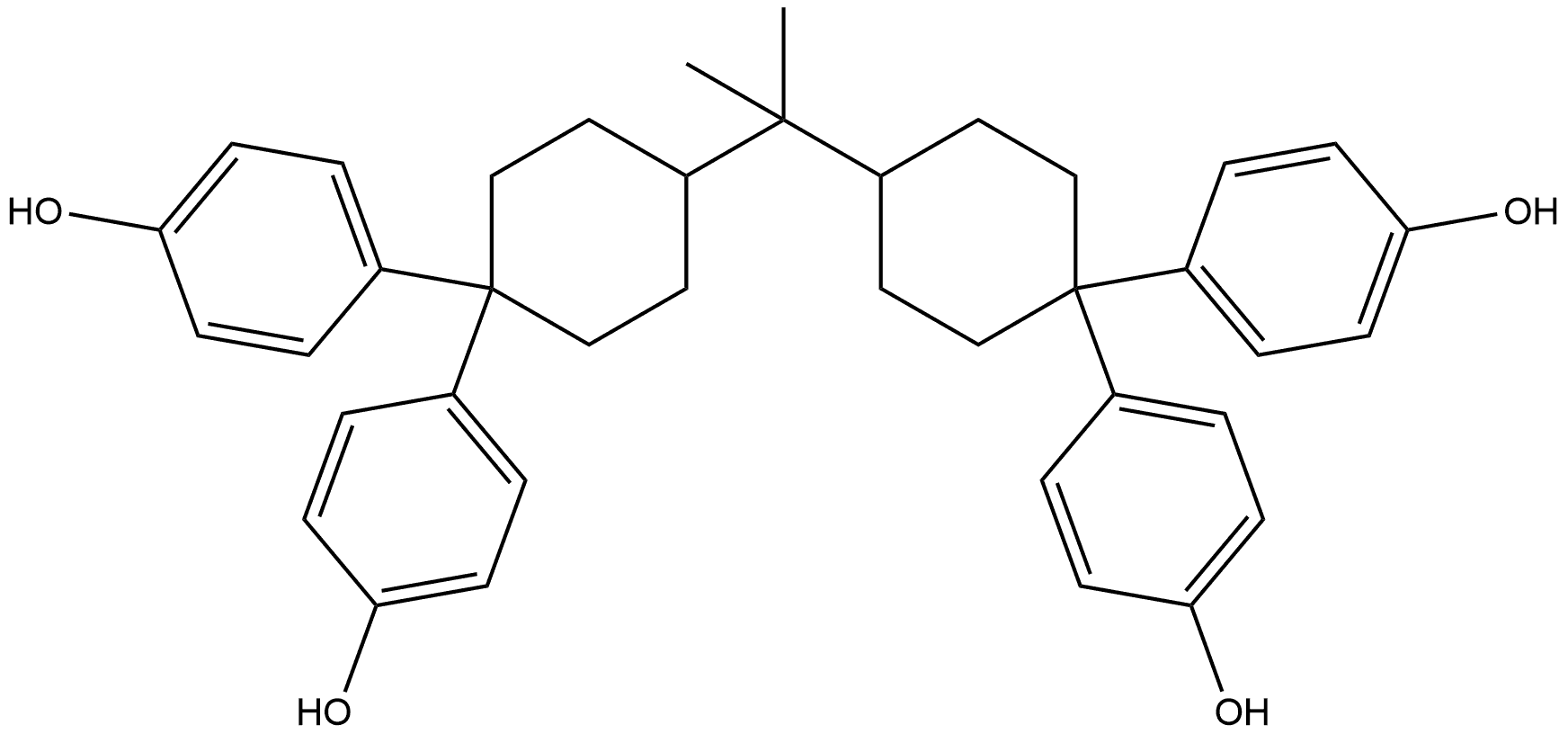 Phenol, 4,4',4'',4'''-[(1-methylethylidene)di-4-cyclohexanyl-1-ylidene]tetrakis-,53091-58-0,结构式