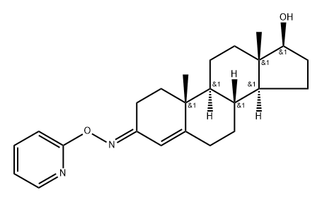 17β-ヒドロキシアンドロスタ-4-エン-3-オンO-(2-ピリジル)オキシム 化学構造式