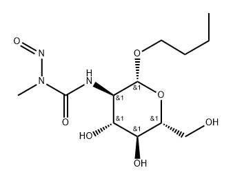 Butyl 2-deoxy-2-(3-methyl-3-nitrosoureido)-β-D-glucopyranoside Structure