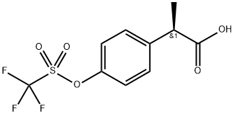 (R)-2-[4-[(三氟甲基磺酰基)氧基]苯基]丙酸, 533931-60-1, 结构式