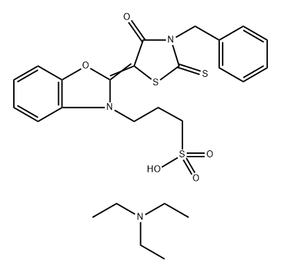 3-Benzyl-5-(3-.gamma.-sulfopropyl)benzoxazolylidene]rhodanine triethylammonium salt 化学構造式