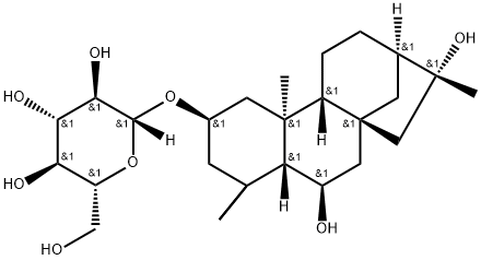 6β,16-Dihydroxykauran-2β-yl β-D-glucopyranoside Structure