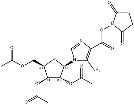 N-SucciniMidyl-5-aMino-1-(2,3,5-tri-O-acetyl-β-D-ribofuranosyl)iMidazole-4-carboxylate Structure