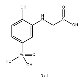 [4-ヒドロキシ-3-[N-(ソジオオキシスルフィニルメチル)アミノ]フェニル]アルソン酸ナトリウム 化学構造式