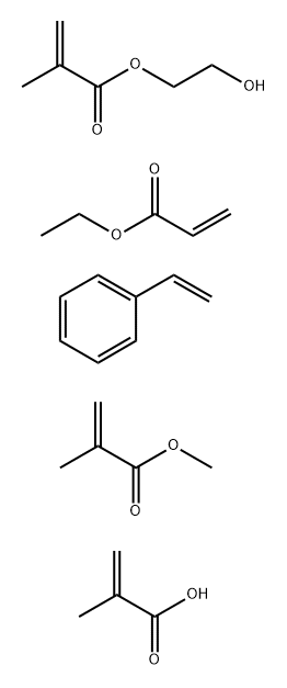 2-甲基-2-丙烯酸与乙烯基苯、2-丙烯酸乙酯、2-甲基-2-丙烯酸-2-羟乙酯和2-甲基-2-丙烯酸甲酯的聚合物, 53504-00-0, 结构式