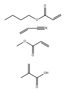 2-Propenoic acid, 2-methyl-, polymer with butyl 2-propenoate, methyl 2-propenoate and 2-propenenitrile, sodium salt Struktur