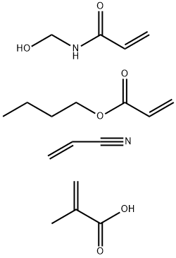2-Propenoic acid, 2-methyl-, polymer with butyl 2-propenoate, N-(hydroxymethyl)-2-propenamide and 2-propenenitrile Struktur