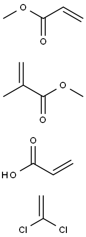 2-Propenoic acid, 2-methyl-, methyl ester, polymer with 1,1-dichloroethene, methyl 2-propenoate and 2-propenoic acid 化学構造式
