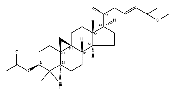 (23E)-25-Methoxy-9β,19-cyclo-5α-lanost-23-en-3β-ol acetate 结构式