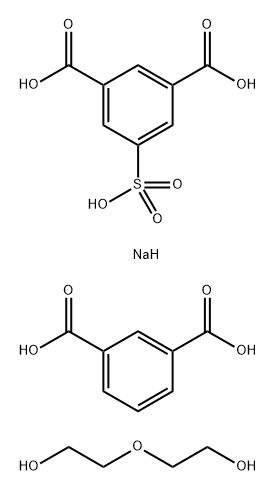 1,3-Benzenedicarboxylic acid, 5-sulfo-, monosodium salt, polymer with 1,3-benzenedicarboxylic acid and 2,2'-oxybis(ethanol) Struktur