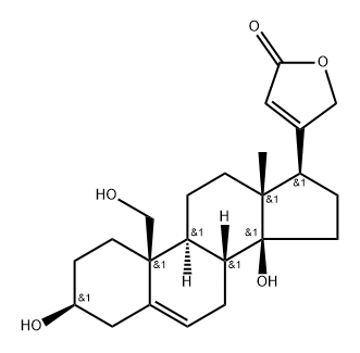 3β,14,19-Trihydroxycarda-5,20(22)-dienolide Structure