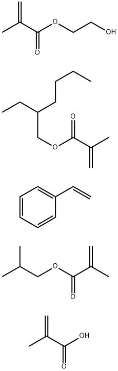 2-甲基-2-丙烯酸与苯乙烯、2-甲基-2-丙烯酸-2-乙基己基酯、2-甲基-2-丙烯酸-2-羟乙基酯和2-甲基-2-丙烯酸-2-甲基丙基酯的聚合物, 54733-44-7, 结构式