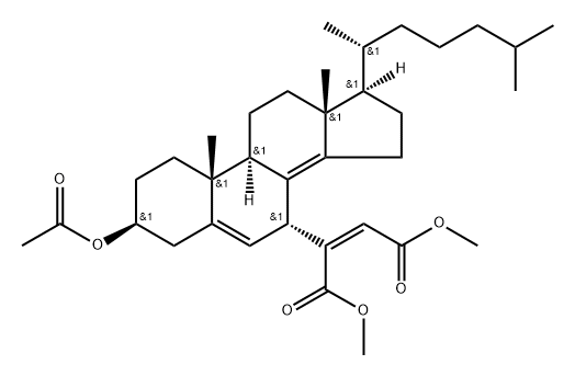 7α-(1,2-cis-Dicarbomethoxy-vinyl)-3β-acetoxycholesta-5,8(14)-dien Struktur