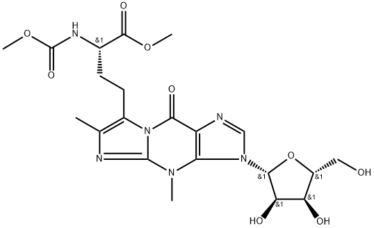 3H-Imidazo[1,2-a]purine-7-butanoic acid, 4,9-dihydro-α-[(methoxycarbonyl)amino]-4,6-dimethyl-9-oxo-3-β-D-ribofuranosyl-, methyl ester, (αS)-|