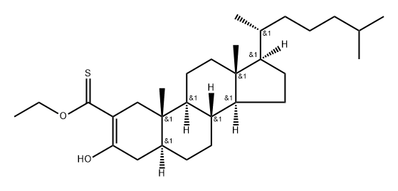 3-ヒドロキシ-5α-コレスタ-2-エン-2-カルボチオ酸O-エチル 化学構造式
