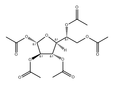1-O,2-O,3-O,5-O,6-O-Pentaacetyl-β-D-galactofuranose Struktur