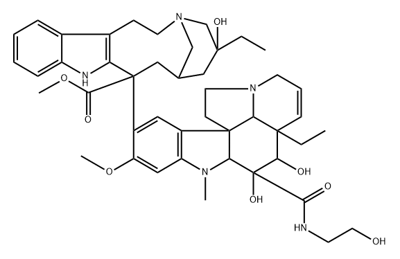 Vincaleukoblastine, O4-deacetyl-3-de(methoxycarbonyl)-3-[[(2-hydroxyethyl)amino]carbonyl]- Structure