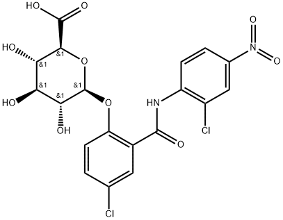 β-D-Glucopyranosiduronic acid, 4-chloro-2-[[(2-chloro-4-nitrophenyl)amino]carbonyl]phenyl Structure