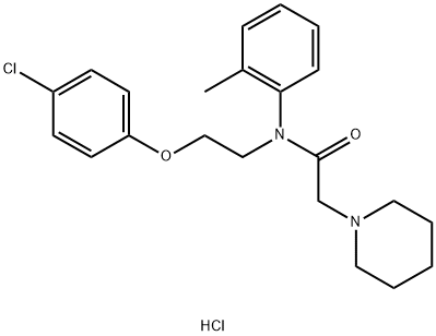 1-Piperidineacetamide, N-[2-(4-chlorophenoxy)ethyl]-N-(2-methylphenyl)-, hydrochloride (1:1) Structure
