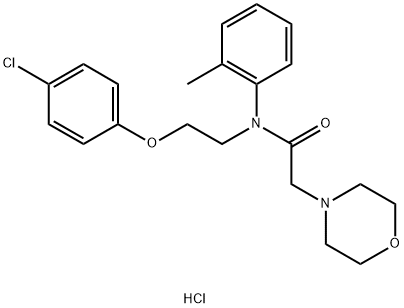 4-Morpholineacetamide, N-[2-(4-chlorophenoxy)ethyl]-N-(2-methylphenyl)-, hydrochloride (1:1) Structure