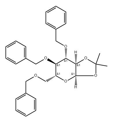 3,4,6-Tri-O-benzyl-1,2-O-isopropylidene-a-D-glucopyranose Structure