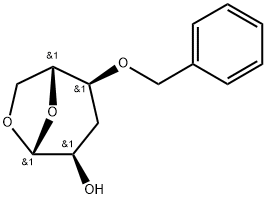 .beta.-D-ribo-Hexopyranose, 1,6-anhydro-3-deoxy-4-O-(phenylmethyl)- Struktur