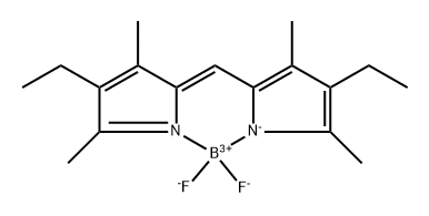 {3-Ethyl-5-[(4-ethyl-3,5-dimethyl-2H-pyrrol-2-ylidene)methyl]-2,4-dimethyl-1H-pyrrolato-N1,N5}difluoroboron 99% (HPLC) Struktur