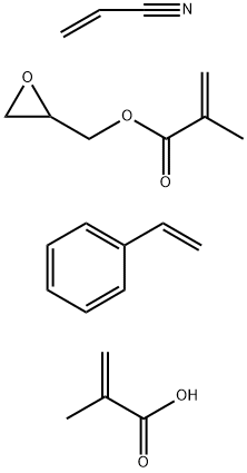 2-甲基-2-丙烯酸与乙烯基苯、2-甲基-2-丙烯酸环氧乙烷基甲基酯和2-丙烯腈的聚合物, 56124-54-0, 结构式