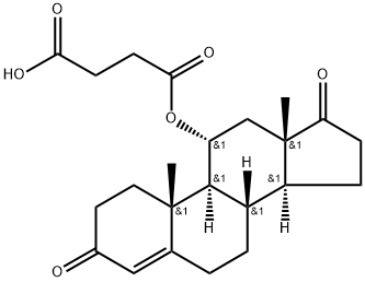 Androst-4-ene-3,17-dione, 11-(3-carboxy-1-oxopropoxy)-, (11α)- (9CI) Struktur