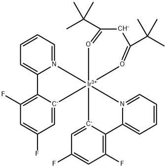 Bis[3,5-difluoro-2-(2-pyridinyl-κN)phenyl-κC](2,2,6,6-tetramethyl-3,5-heptanedionato-κO,κO')iridium(III), min. 98% Structure