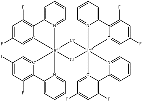 二-Μ-氯噻吩[3,5-二氟-2-(2-吡啶基-ΚN)苯基-ΚC]二铱, 562824-27-5, 结构式