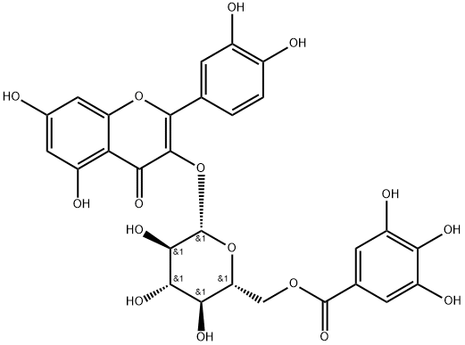 Quercetin 3-O-(6''-galloyl)-β-D-glucopyranoside Structure