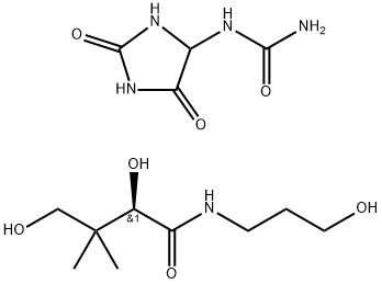 Butanamide, 2,4-dihydroxy-N-(3-hydroxypropyl)-3,3-dimethyl-, (2R)-, mixt. with N-(2,5-dioxo-4-imidazolidinyl)urea Structure
